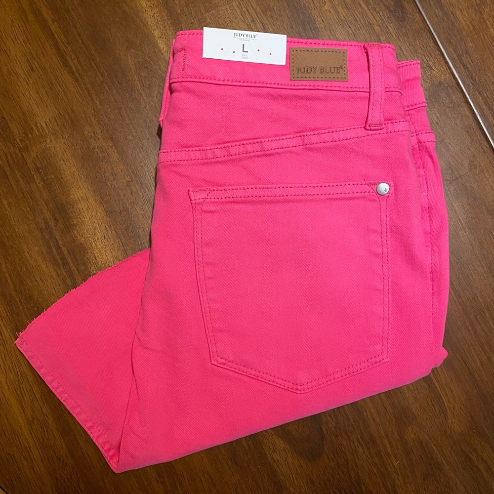 Just Blue Pink Garment Dyed Denim Skirt
